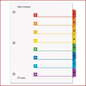 8 Tab Divider Template