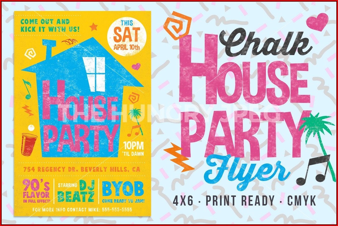 90s House Party Invitation Template