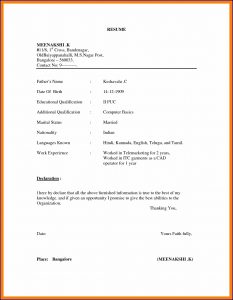 A Simple Resume Format