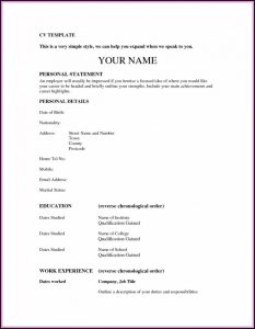 A Simple Resume Format For Job