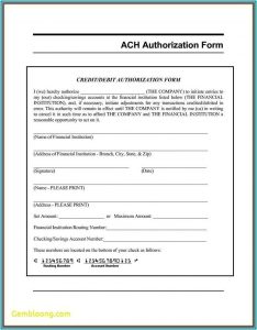 Ach Direct Deposit Form