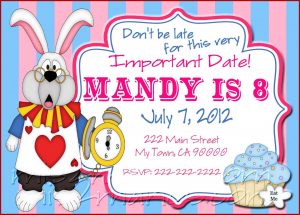 Alice In Wonderland Themed Invitation Template