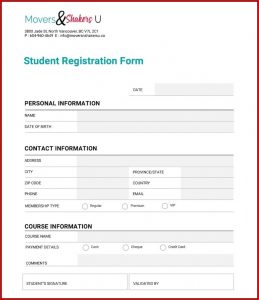 Application Form Template Word
