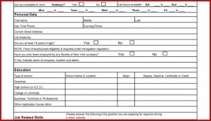 Application Form Template Word Free