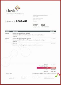 Artist Invoice Example