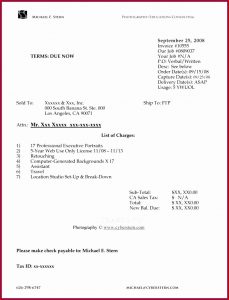 Artist Invoice Template Uk