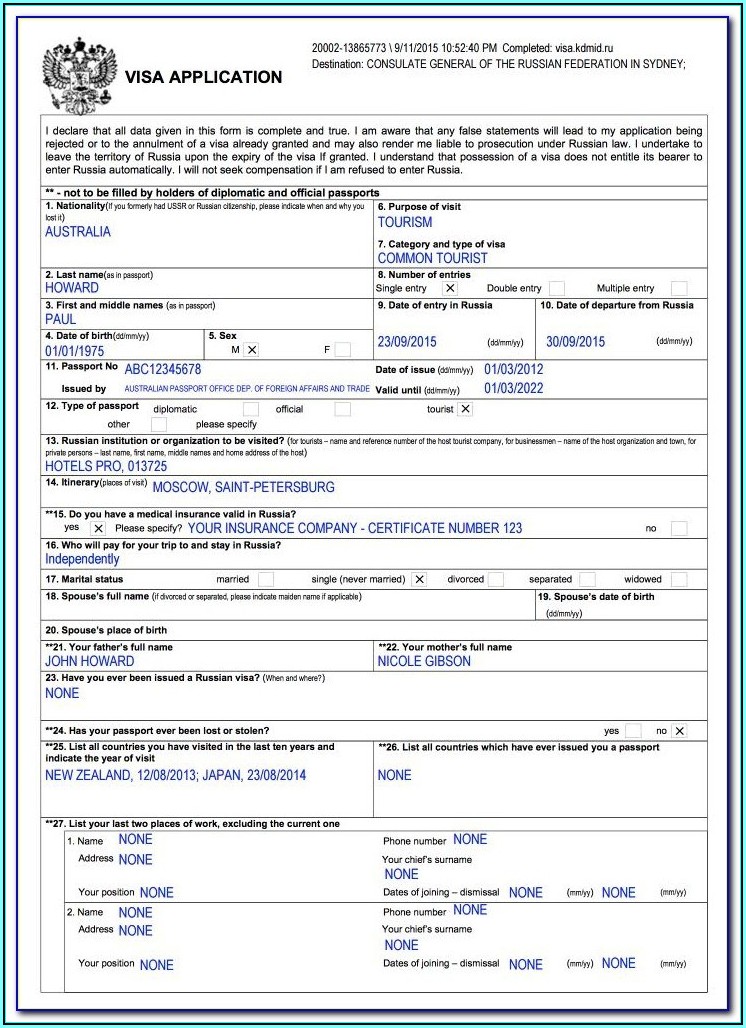 Australia Visitor Visa Form 1419 Download Pdf