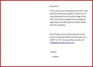 Avery 3259 Note Card Template