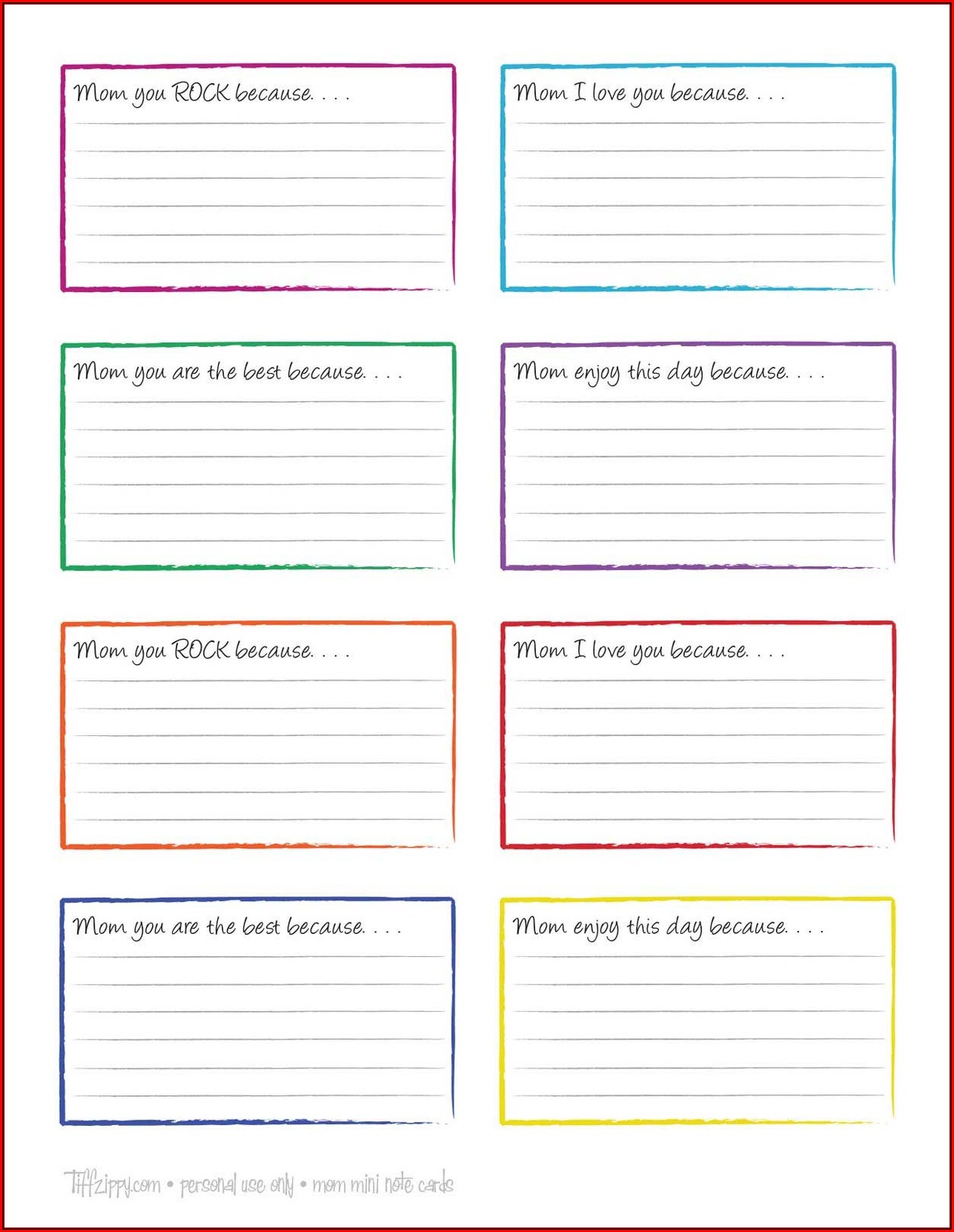 Avery Note Card Template 3x5