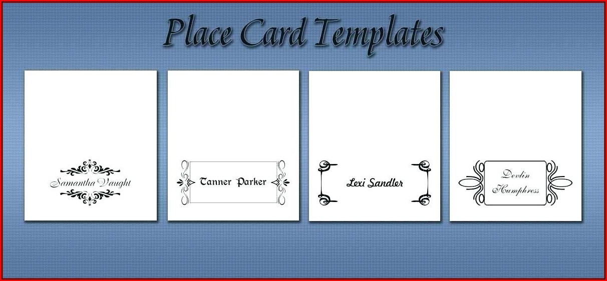 Avery Seating Card Template