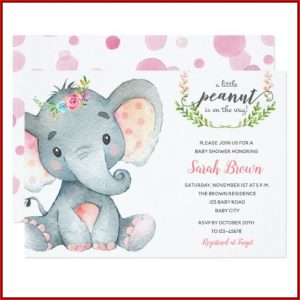 Baby Shower Invitations Girl Elephant