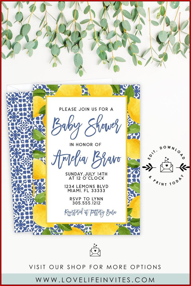 Baby Shower Invitations Templates Editable Online