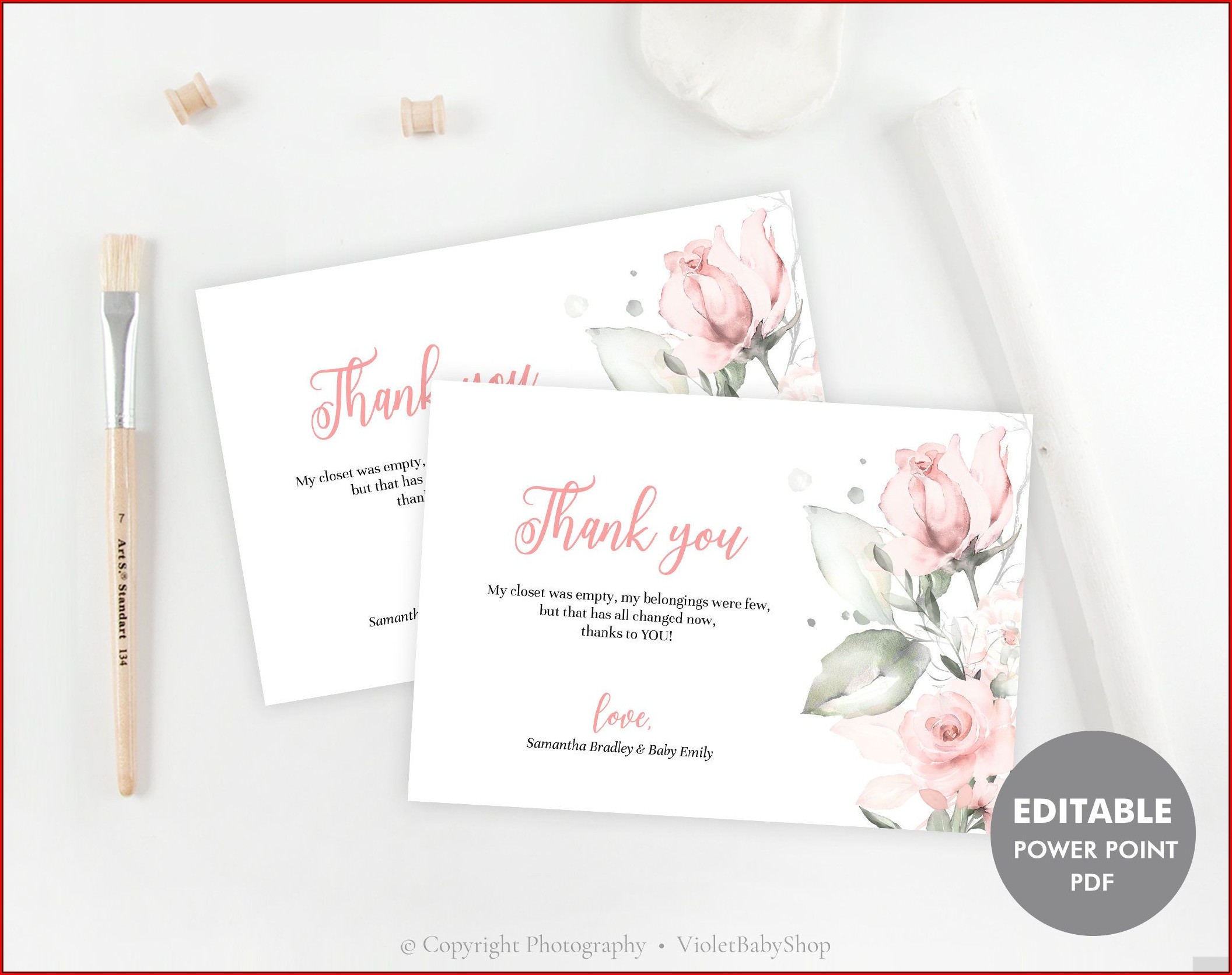 Baby Shower Thank You Card Template