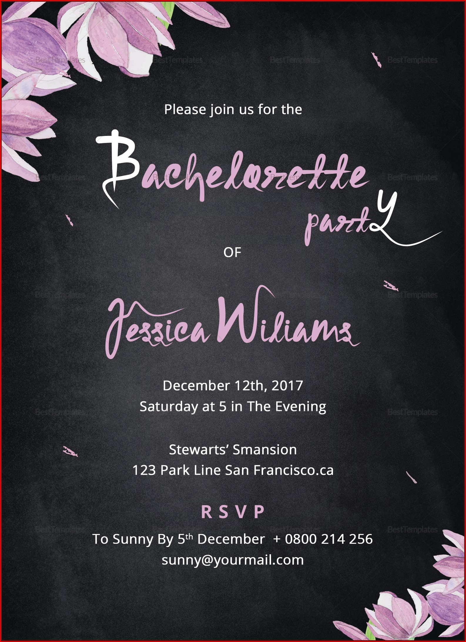 Bachelorette Invitation Template