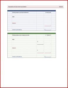 Bank Reconciliation Sample Excel