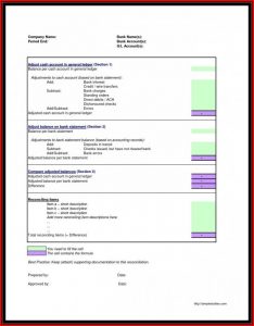 Bank Reconciliation Statement Format Excel