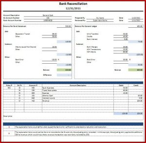 Bank Reconciliation Template Excel Free