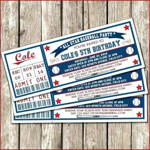 Baseball Themed Invitation Template Free