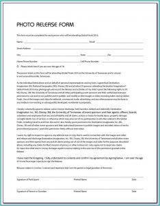 Basic Photography Release Form