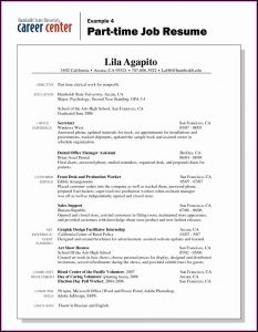 Basic Resume Examples For Part Time Jobs