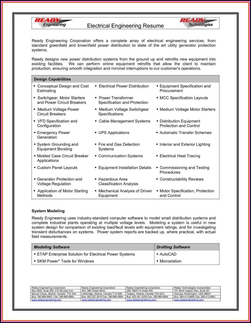Best Resume Format For Electrical Engineers Free Download Pdf
