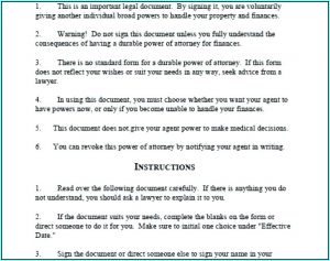 Blank Durable Power Of Attorney Form Ohio