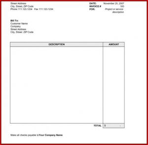 Blank Invoice Template Excel
