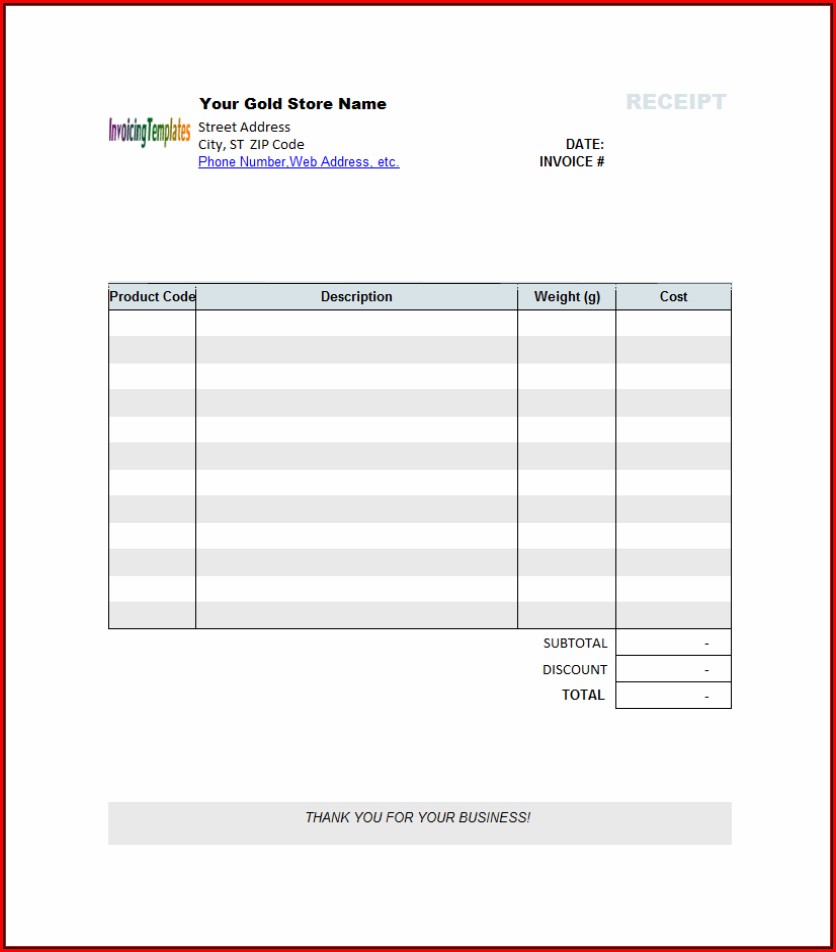 Blank Invoice Template Microsoft Word