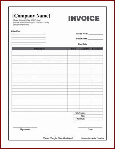 Blank Invoice Templates Microsoft Word