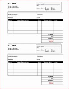 Blank Receipt Template Pdf