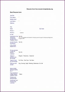 Blank Resume Download