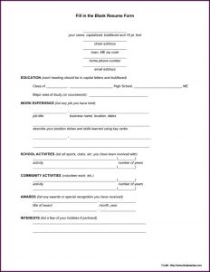 Blank Resume Format For Job Interview