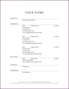 Blank Sample Resume