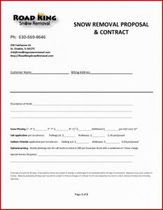 Blank Snow Removal Contract Template