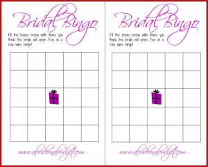 Bridal Shower Bingo Template Free Printable