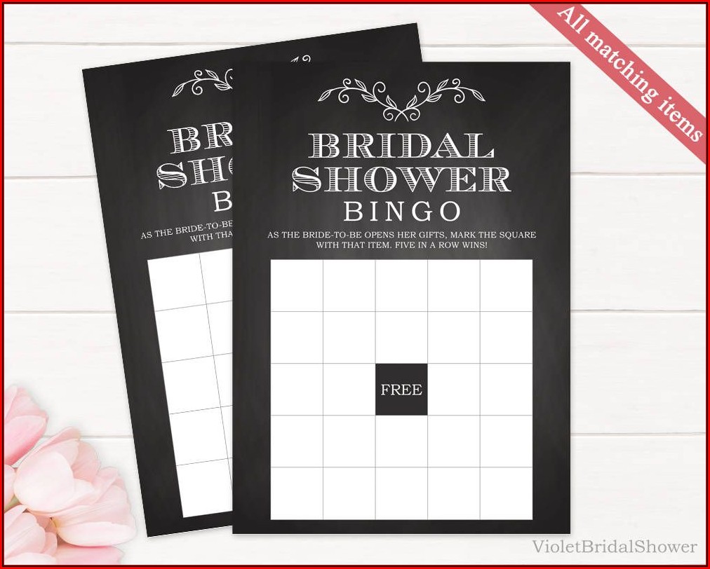 Bridal Shower Bingo Template Printable