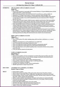 Business Analyst Capital Market Sample Resume