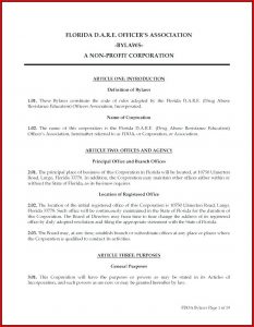 Bylaws Template For Nonprofit Organization