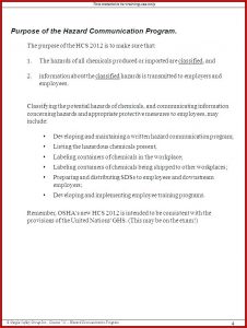 Cal Osha Hazard Communication Program Template