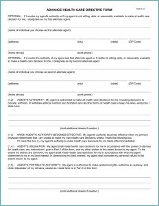 California Advance Health Care Directive Form 3 1