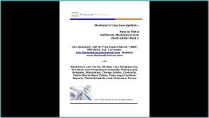 California Mechanics Lien Form 2019