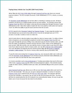 Can You File Irs Form 2290 Online