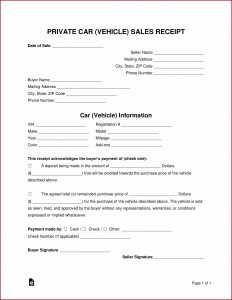 Car Sale Receipt Template