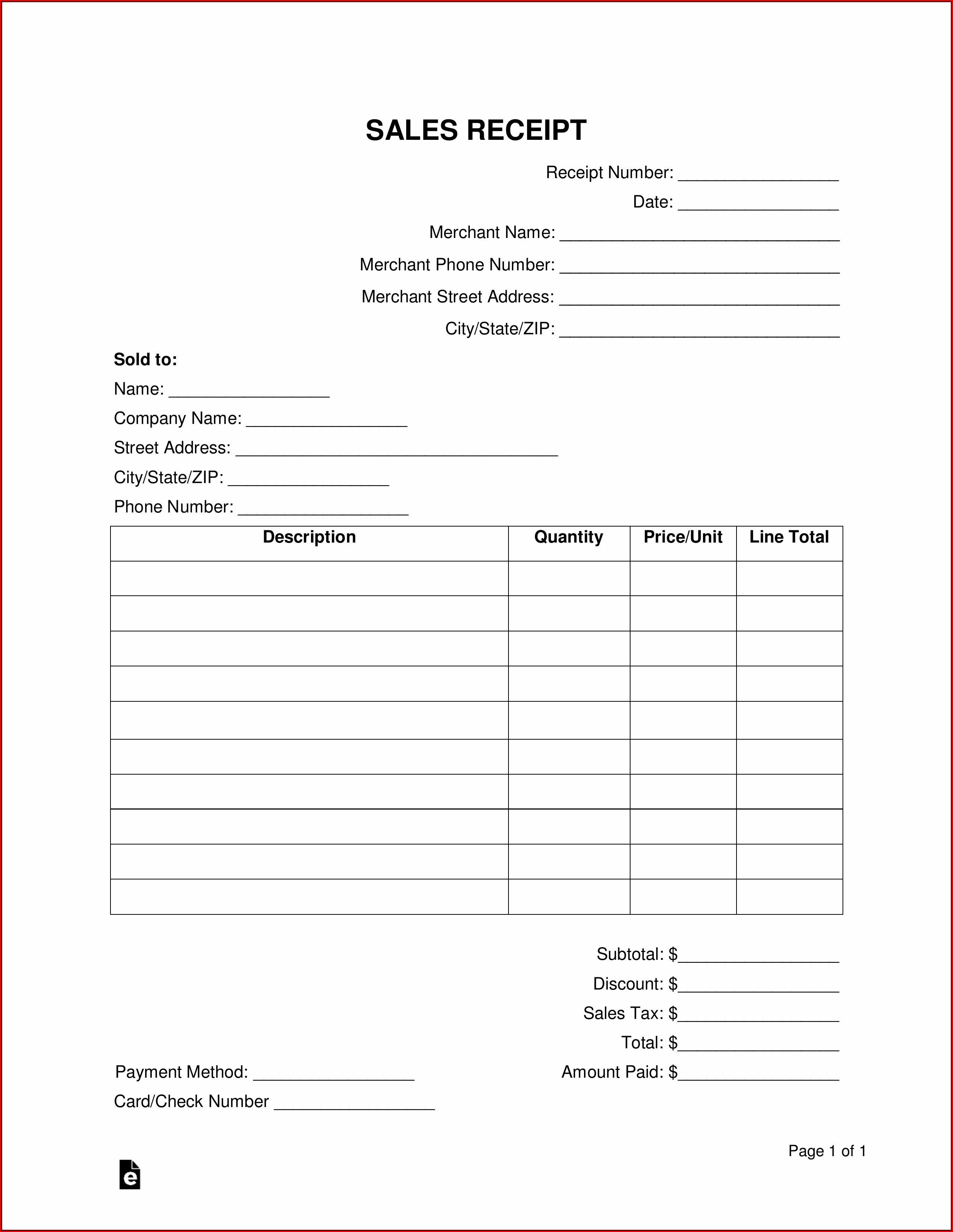 Car Bill Of Sale Receipt Template