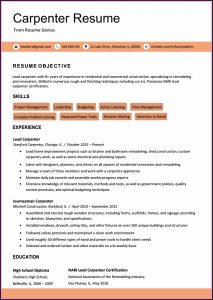 Carpenter Resume Template