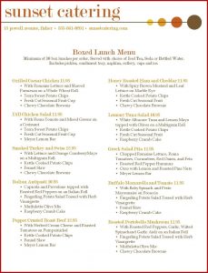 Catering Menu Templates Free