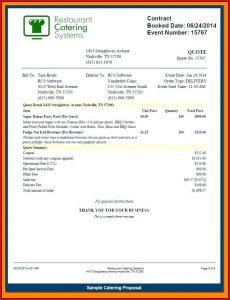 Catering Proposal Template Excel