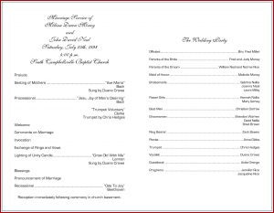Catholic Wedding Program Template Without Mass Uk