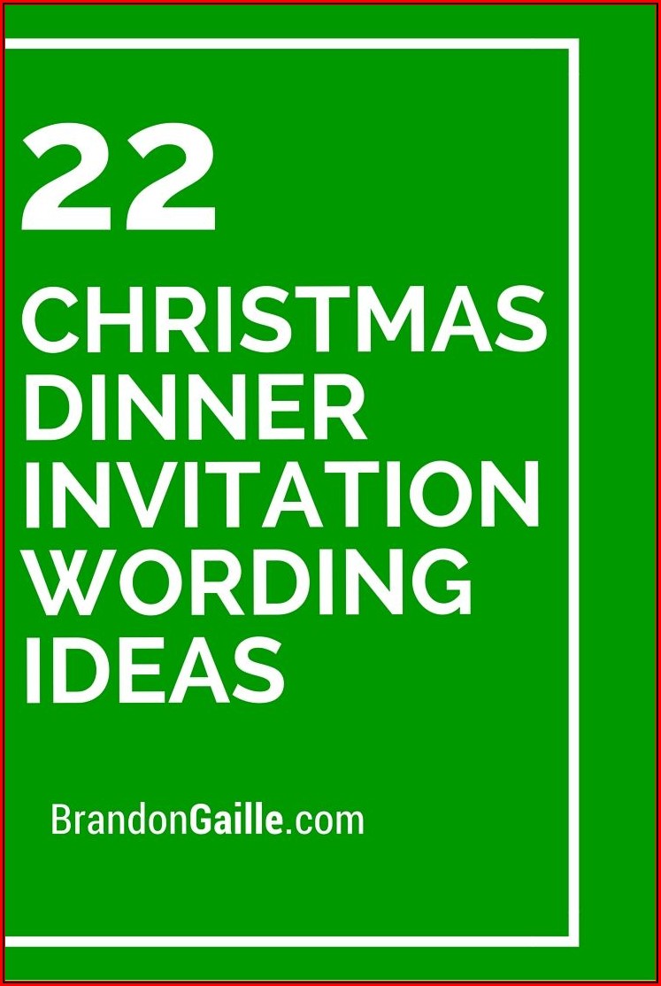 Christmas Dinner Invitation Wording