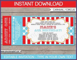 Circus Party Invitation Template Free